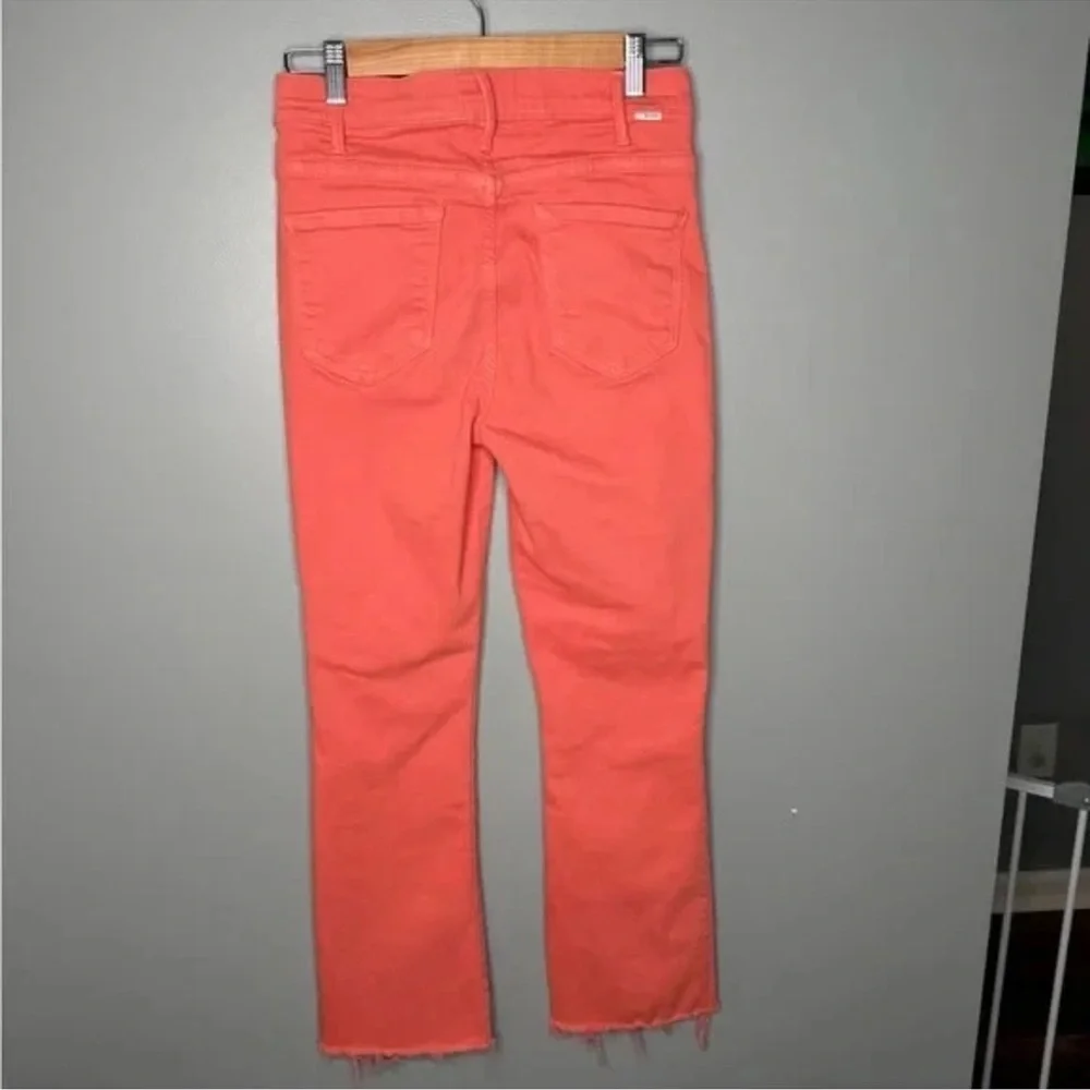 MOTHER The Hustler Ankle Fray Jeans Persimmon Coral Size 28 Cropped - Picture 6 of 12
